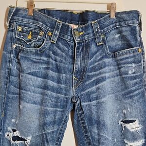 True Religion Size 36 Distressed Jeans